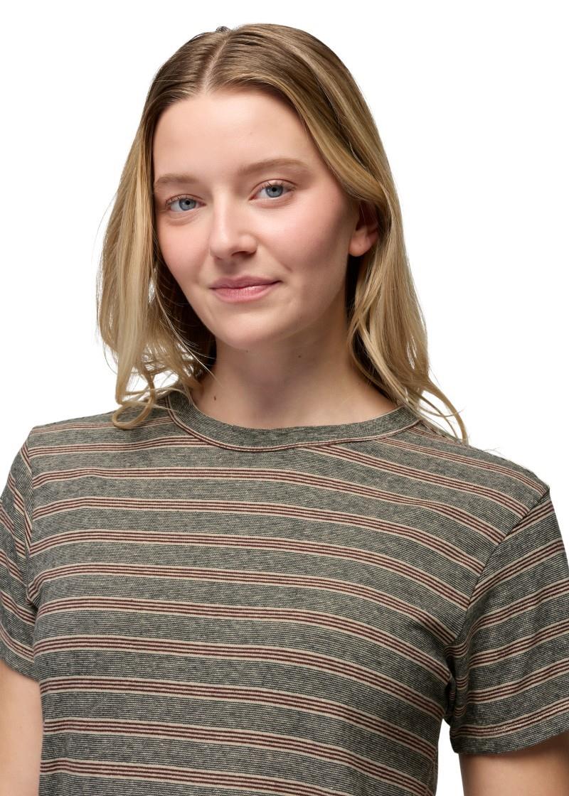 Cozy Up SS Crew - Womens - cacao stripe 1