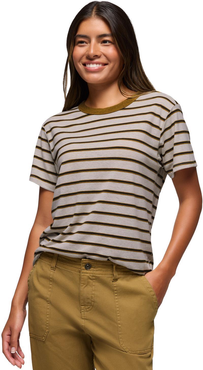 Cozy Up SS Crew - Womens - retro olive stripe 1