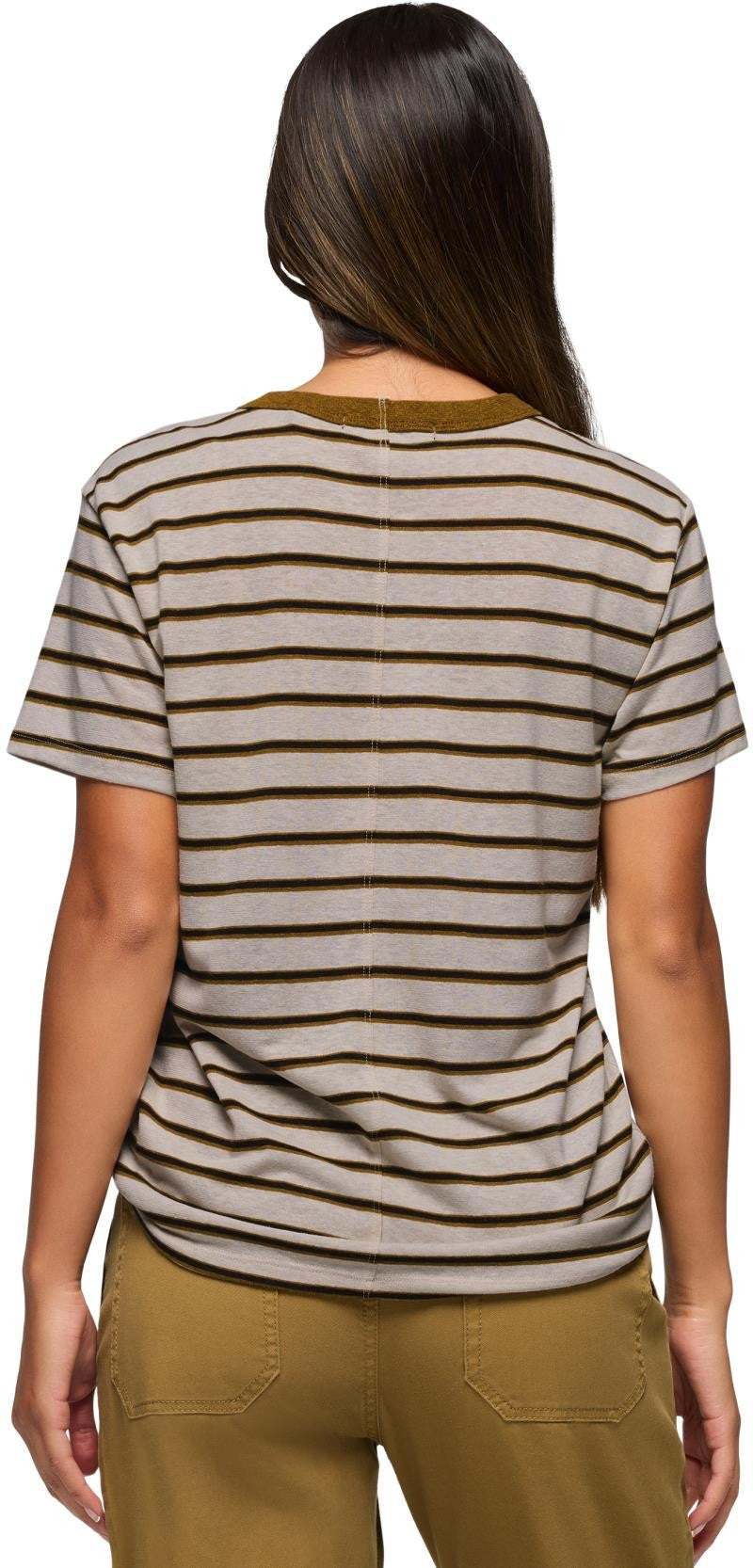 Cozy Up SS Crew - Womens - retro olive stripe 1
