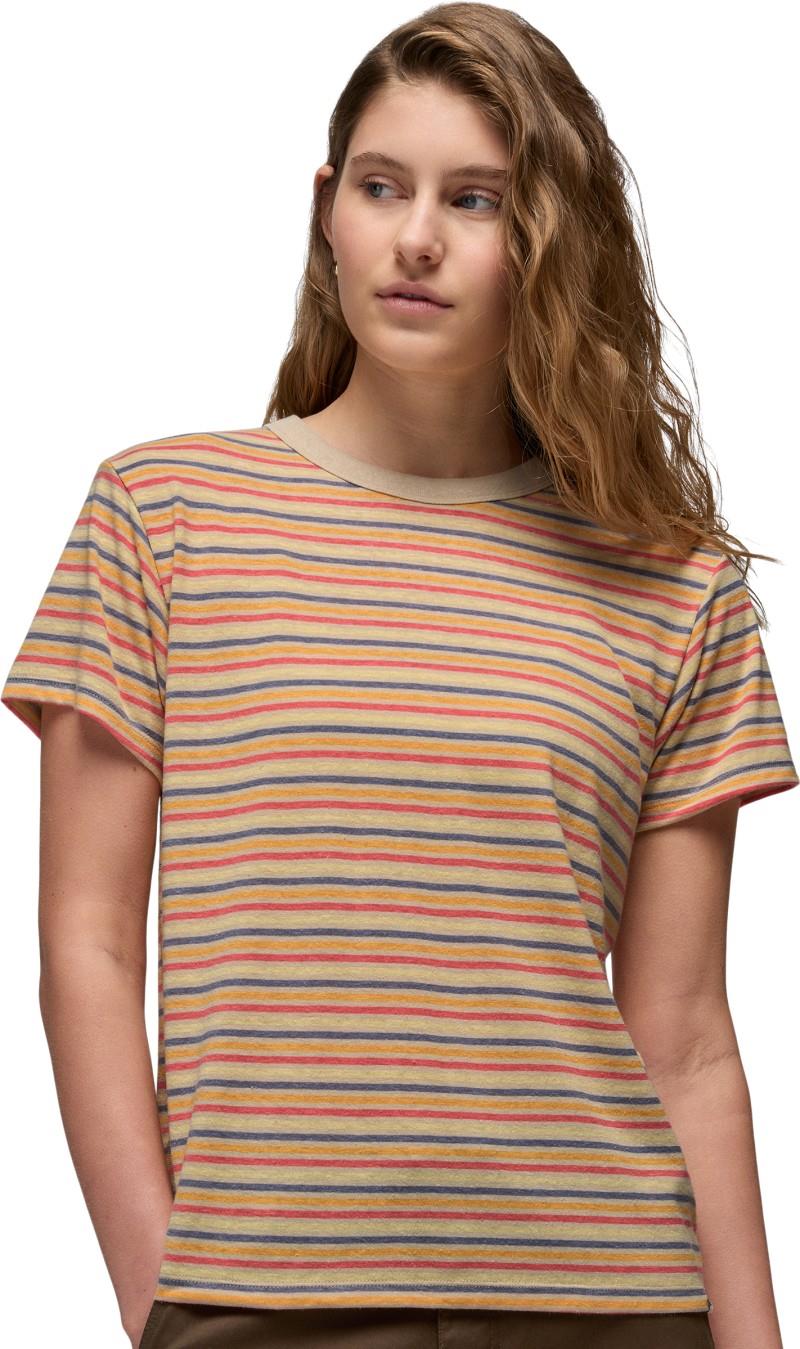 Cozy Up SS Crew - Womens - vanilla bean stripe 1