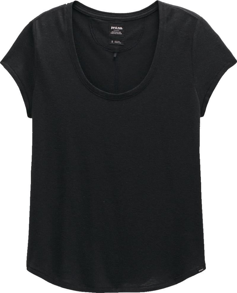 Cozy Up Scoop Neck Tee - Womens - Black 1