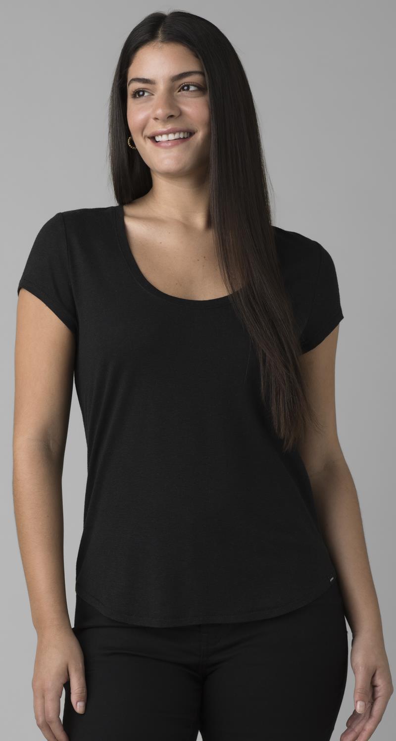 Cozy Up Scoop Neck Tee - Womens - Black 2