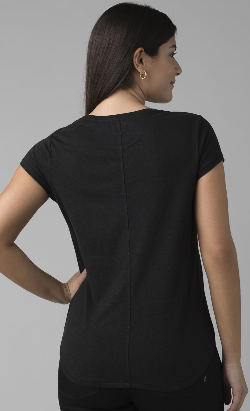 Cozy Up Scoop Neck Tee - Womens - Black 3