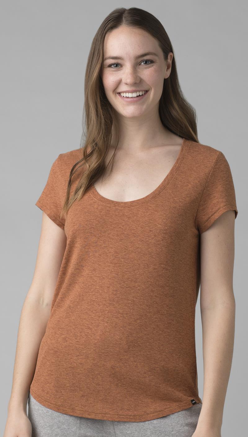 Cozy Up Scoop Neck Tee - Womens - Dark Ale Heather 2