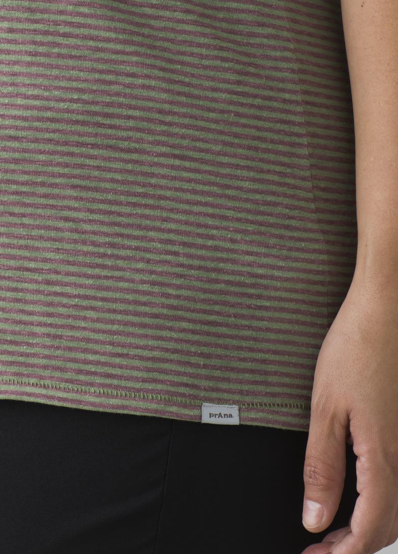 Cozy Up T-Shirt Plus - Womens - Sage Brush Stripe 5
