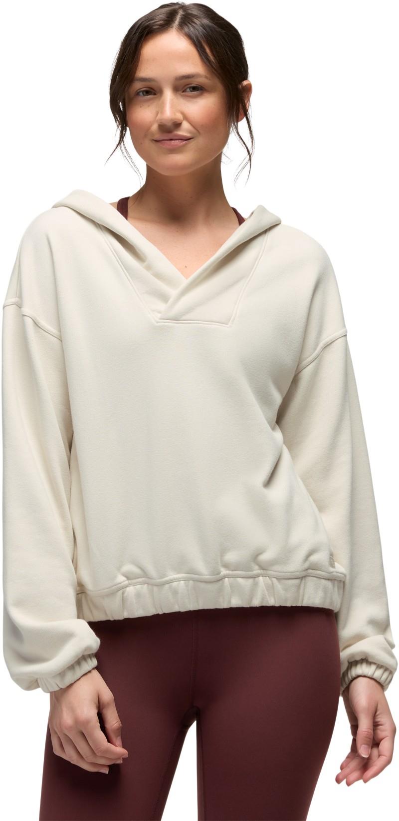 DreamTerry V-Neck Hoodie - Womens - beach pebble 1