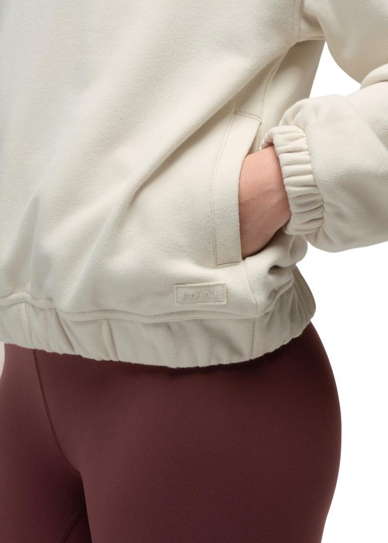 DreamTerry V-Neck Hoodie - Womens - beach pebble 1