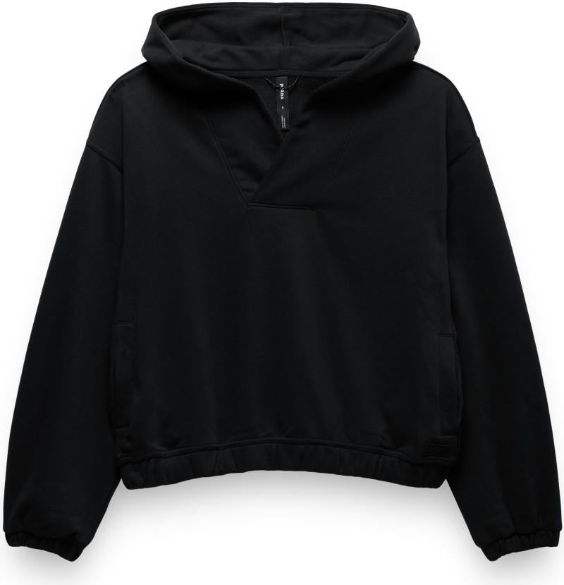 DreamTerry V-Neck Hoodie - Womens - black 1