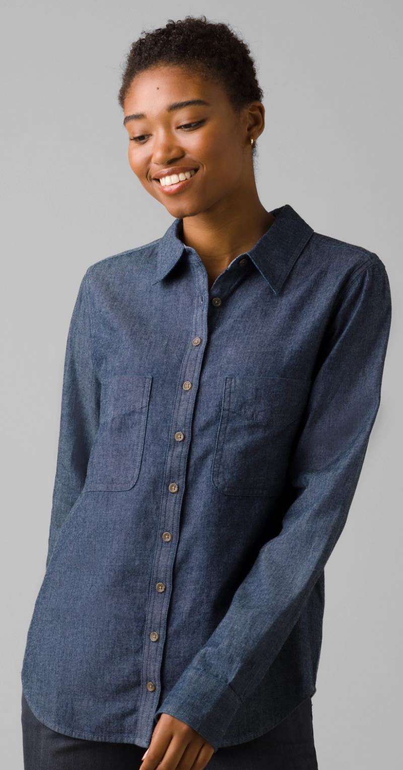 Earthshine Chambray Shirt - Womens - Tinted Black 2
