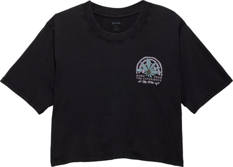 Everyday Graphic Crop tee - Womens - black happy petals 1