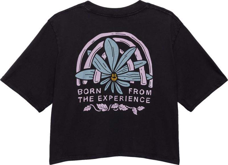 Everyday Graphic Crop tee - Womens - black happy petals 1