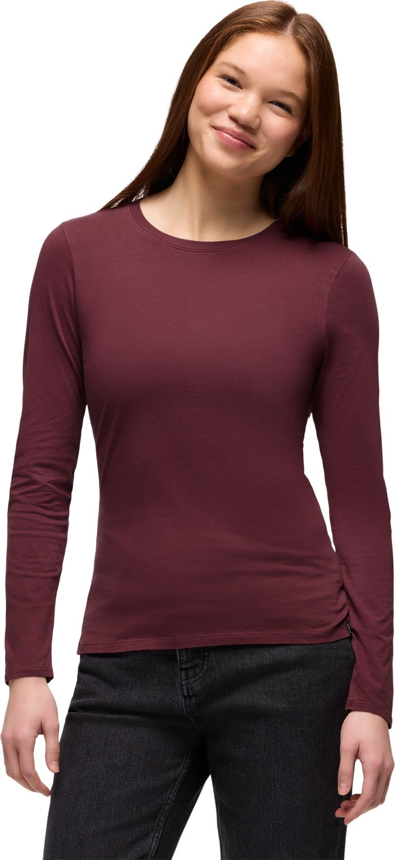 Everyday LS Tee - Womens - deep vino 1