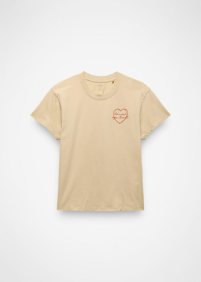 Everyday Open Heart SS Tee - Womens - stone 1