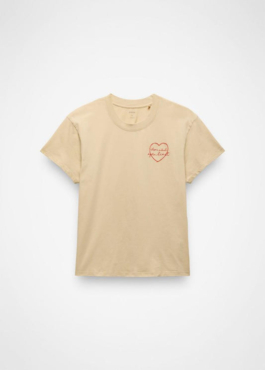 Everyday Open Heart SS Tee - Womens - stone 1