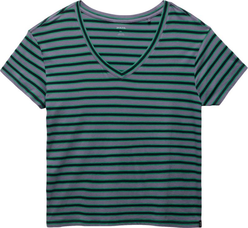 Everyday V-Neck Tee - Womens - taro stripe 1