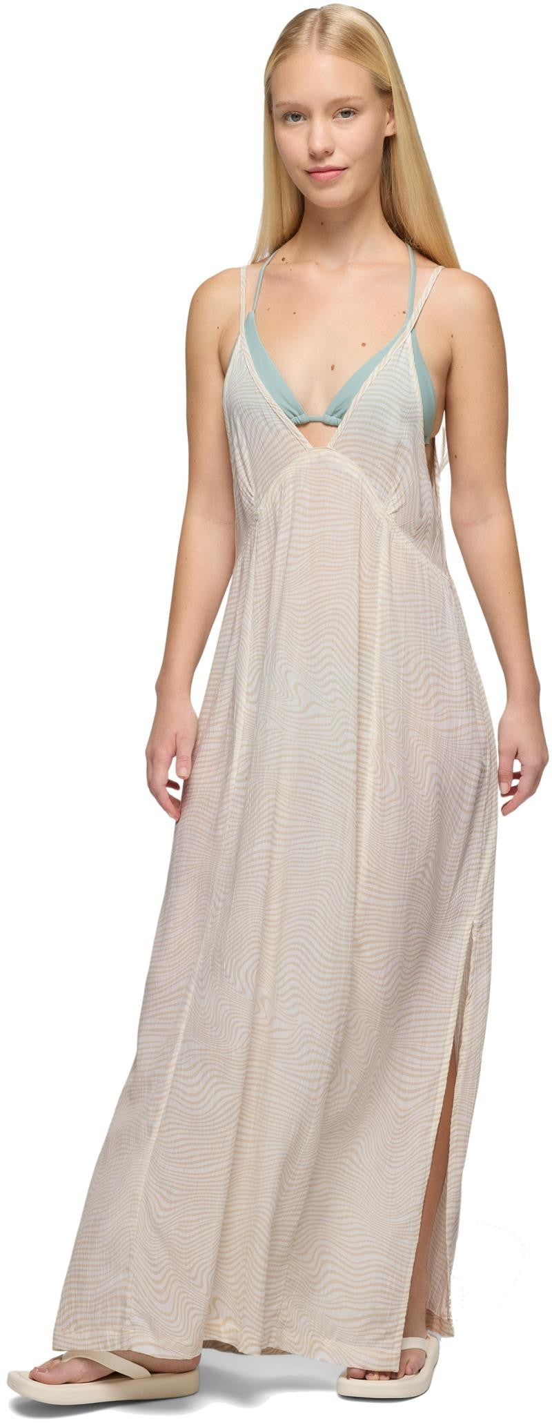 Fernie V-Neck Maxi Dress - soft white wavee 1