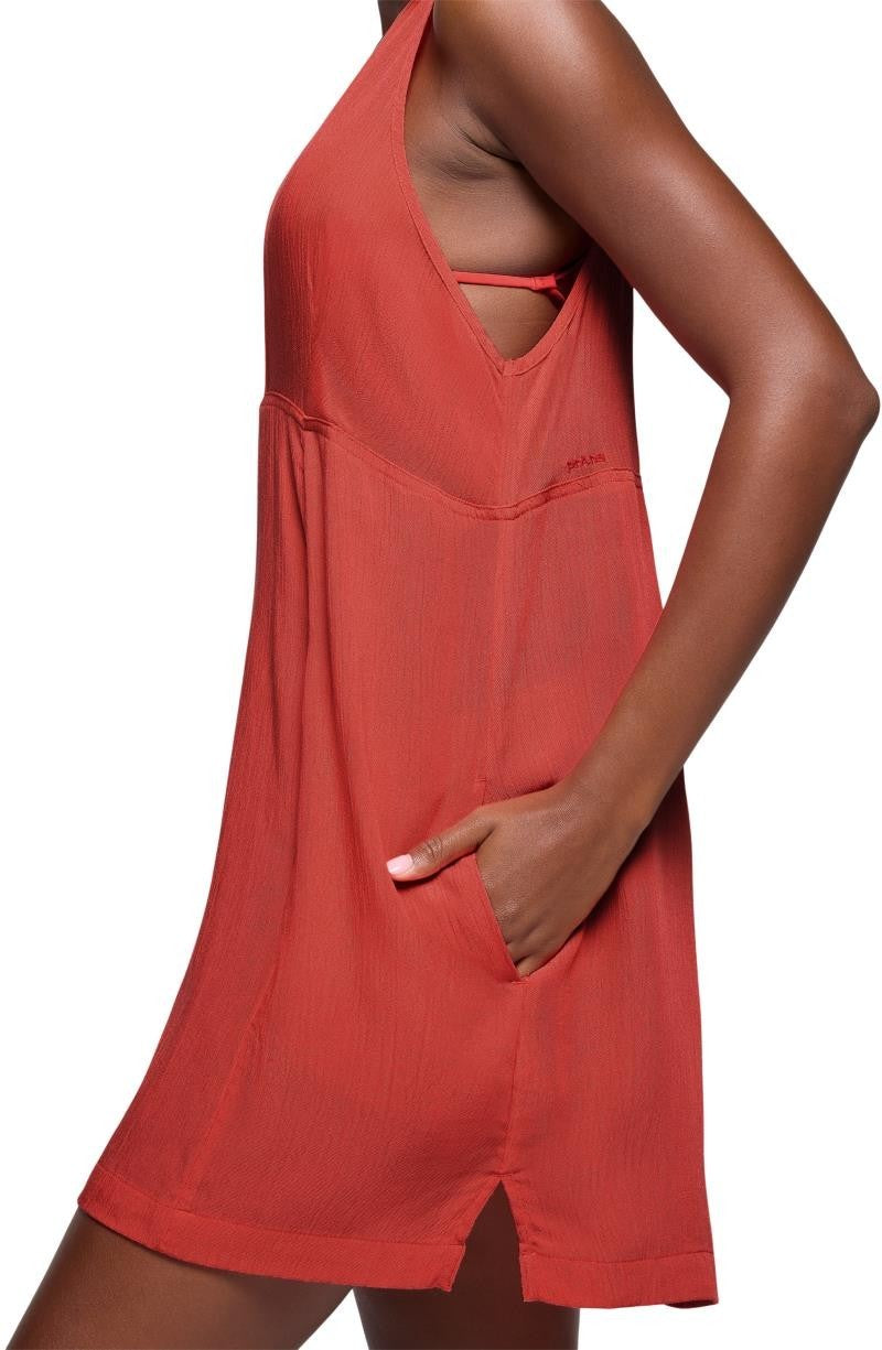 Fernie V-Neck Mini Dress - rose fire 1