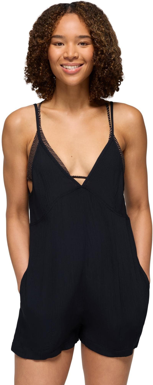 Fernie V-Neck Romper - Womens - black 1
