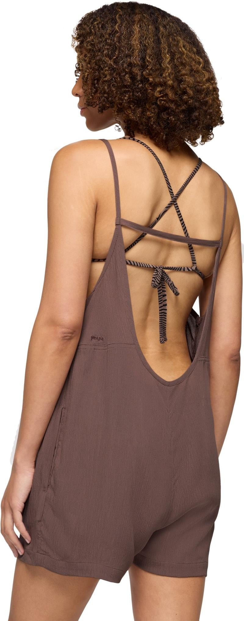 Fernie V-Neck Romper - Womens - carob 1