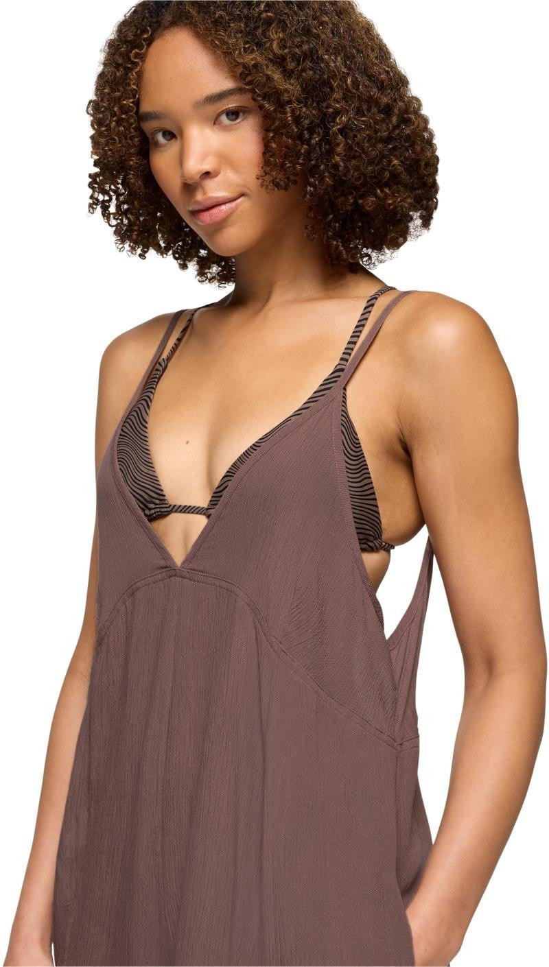 Fernie V-Neck Romper - Womens - carob 1