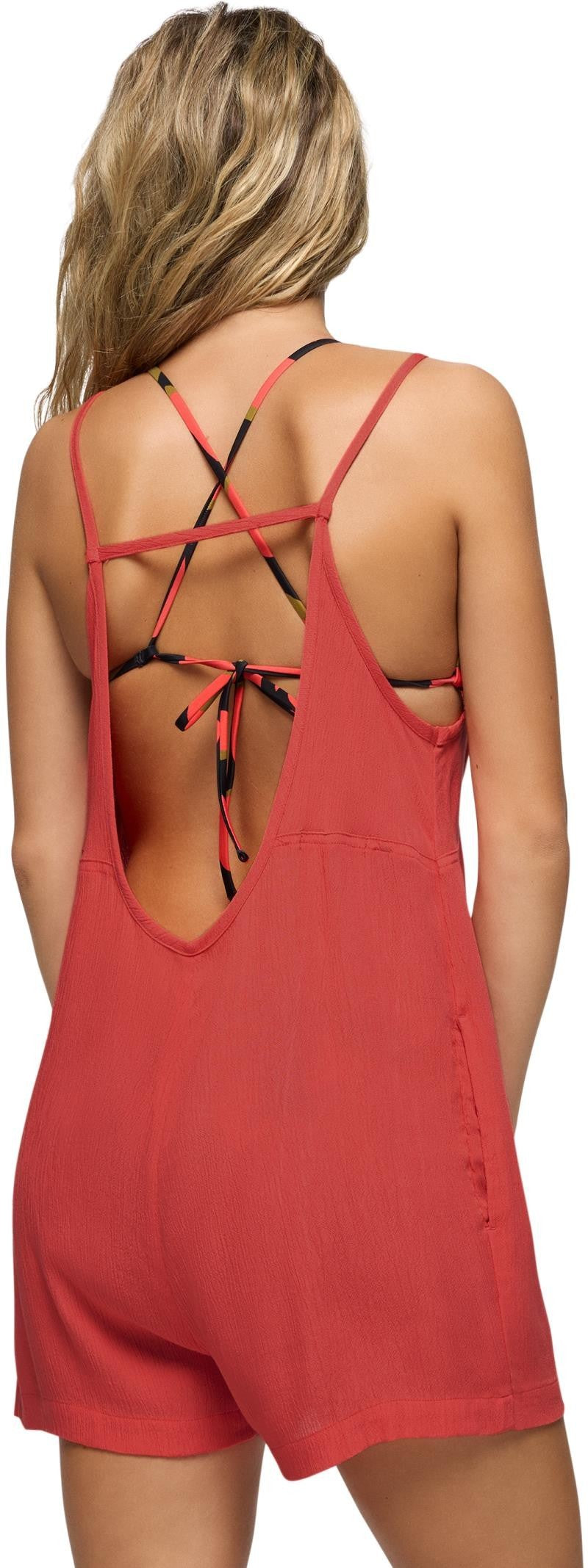 Fernie V-Neck Romper - Womens - rose fire 1
