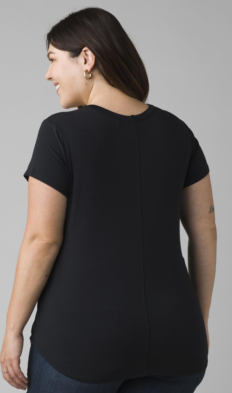 Foundation 365 V-Neck Top Plus - Womens - black 1