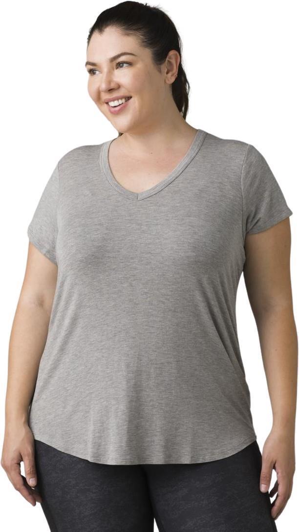 Foundation 365 V-Neck Top Plus - Womens - heather grey 1