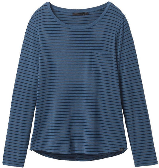 Foundation LS Crew - Womens - Admiral Heather Stripe 1