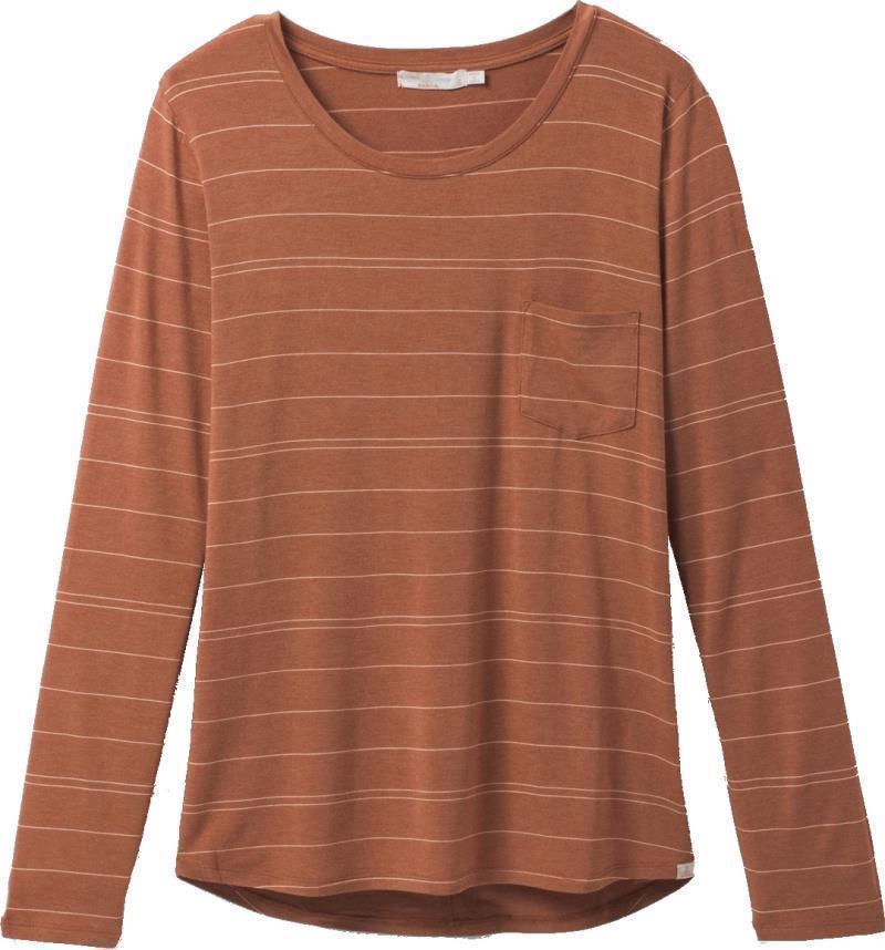 Foundation LS Crew - Womens - Copper Heather Stripe 1