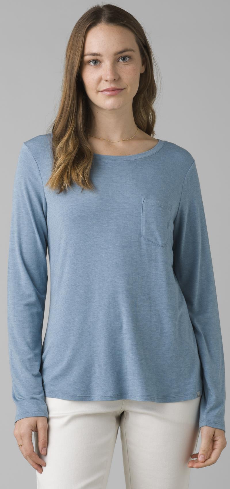 Foundation LS Crew - Womens - Sea Mist Heather 2