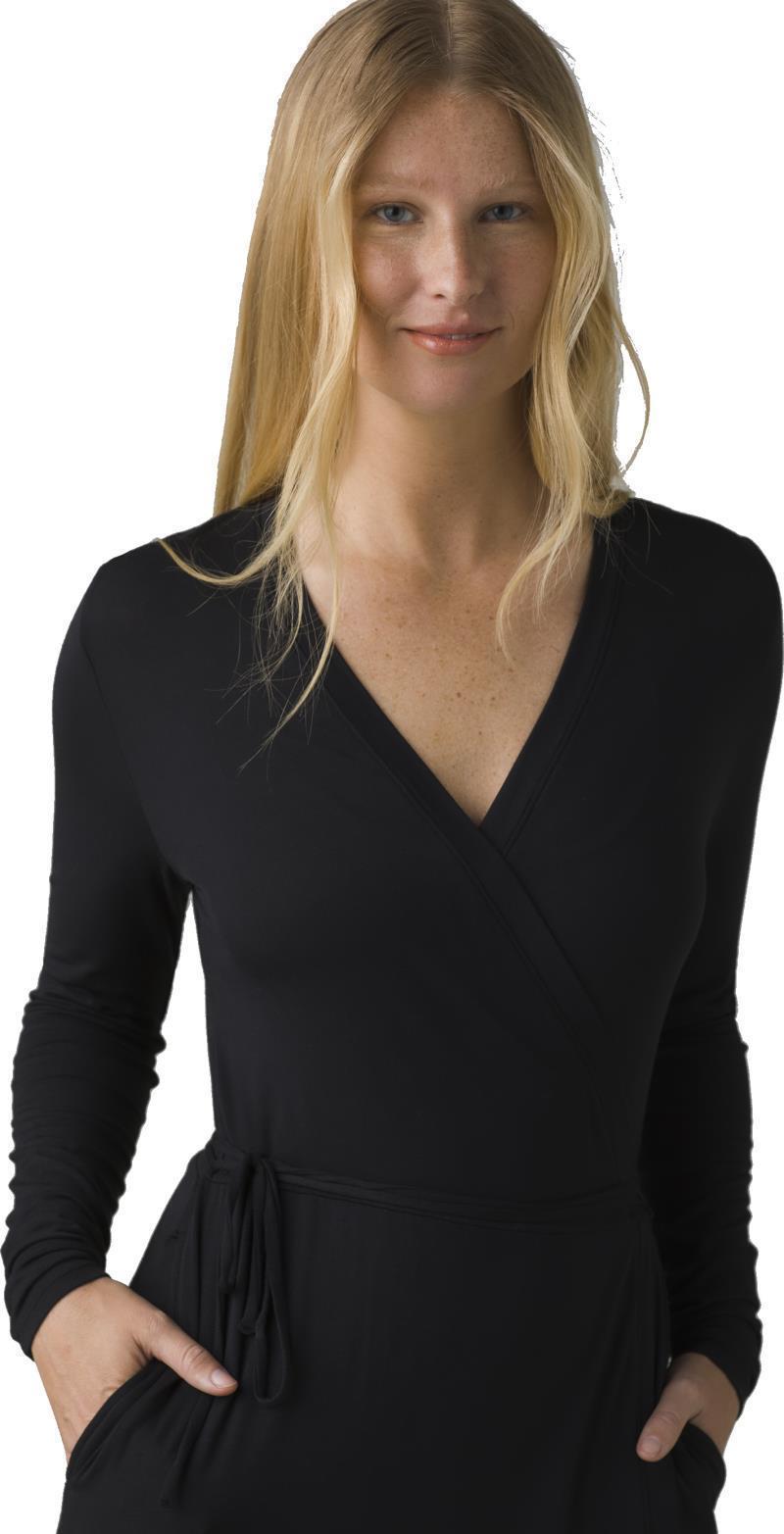 Foundation LS Wrap Dress - black 1