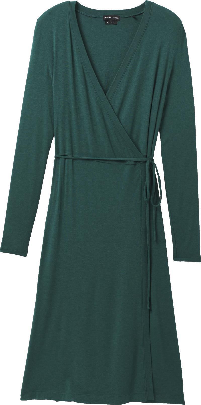 Foundation LS Wrap Dress - deep pine heather 1