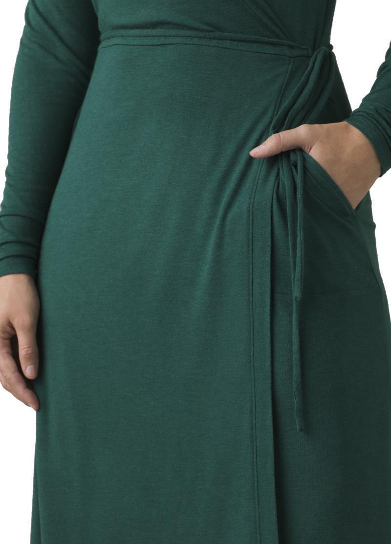 Foundation LS Wrap Dress - deep pine heather 1