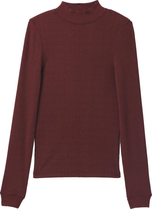 Foundation Rib Mock Neck - Womens - rhubarb heather 1