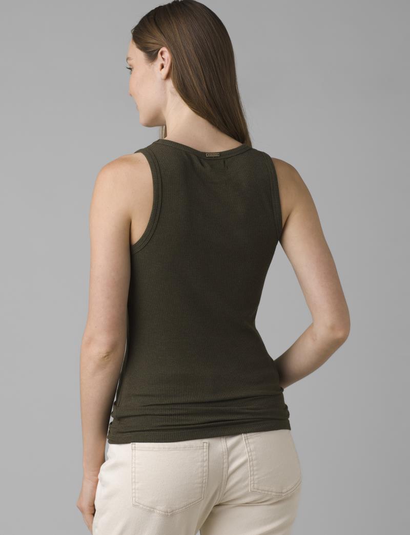 Foundation Rib Tank - Womens - Cargo Green Heather 3