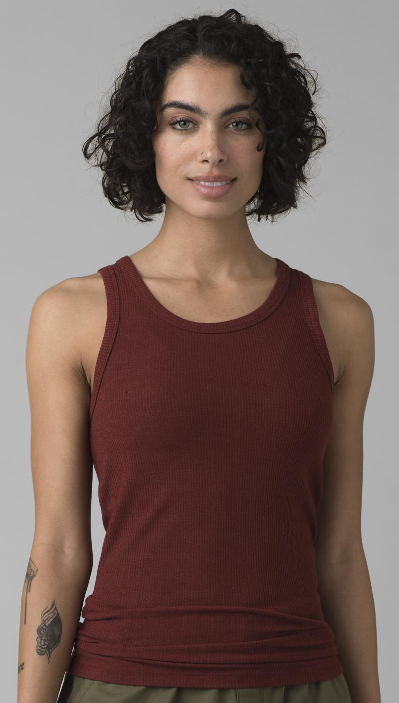 Foundation Rib Tank - Womens - Rhubarb Heather 2