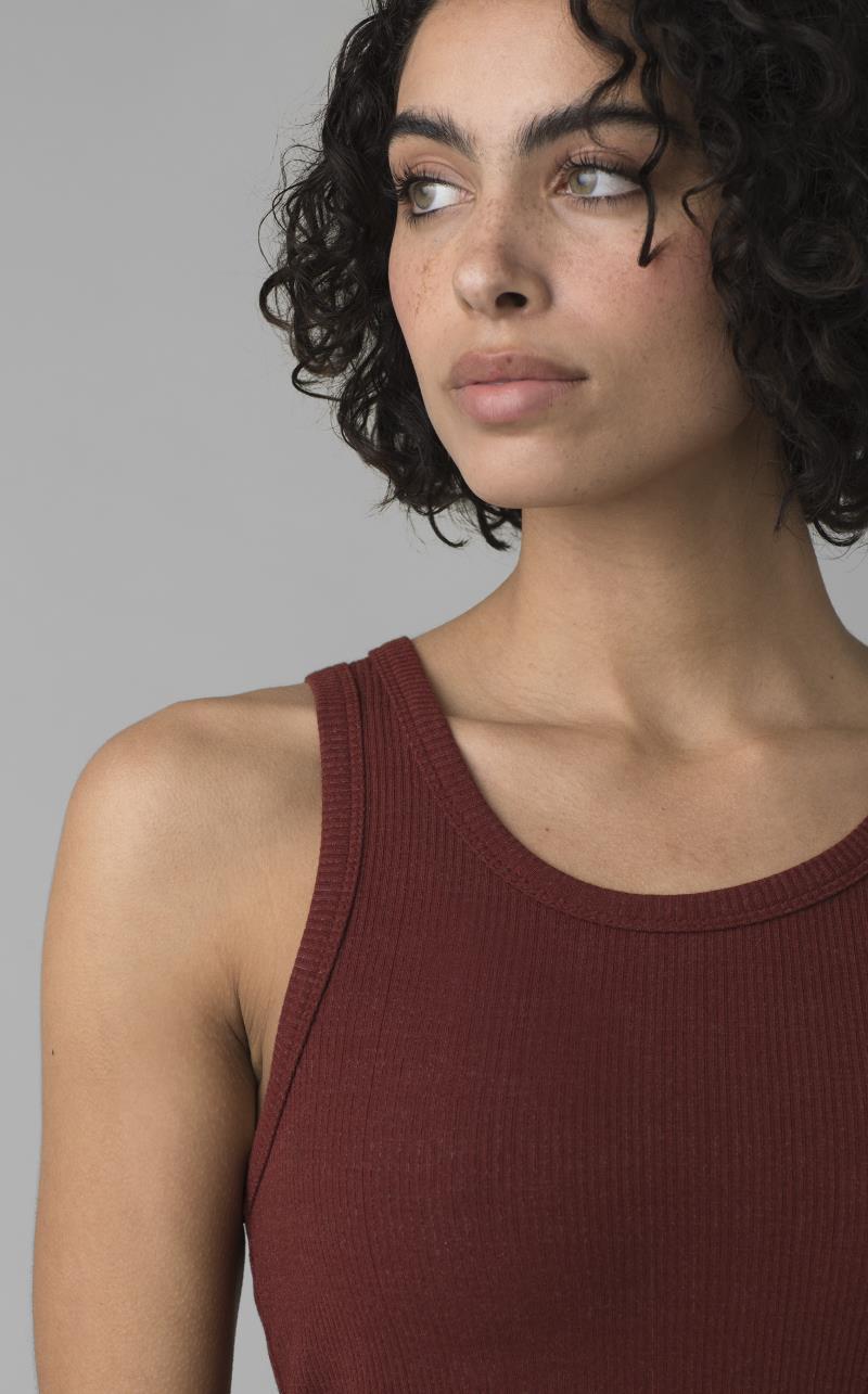 Foundation Rib Tank - Womens - Rhubarb Heather 3