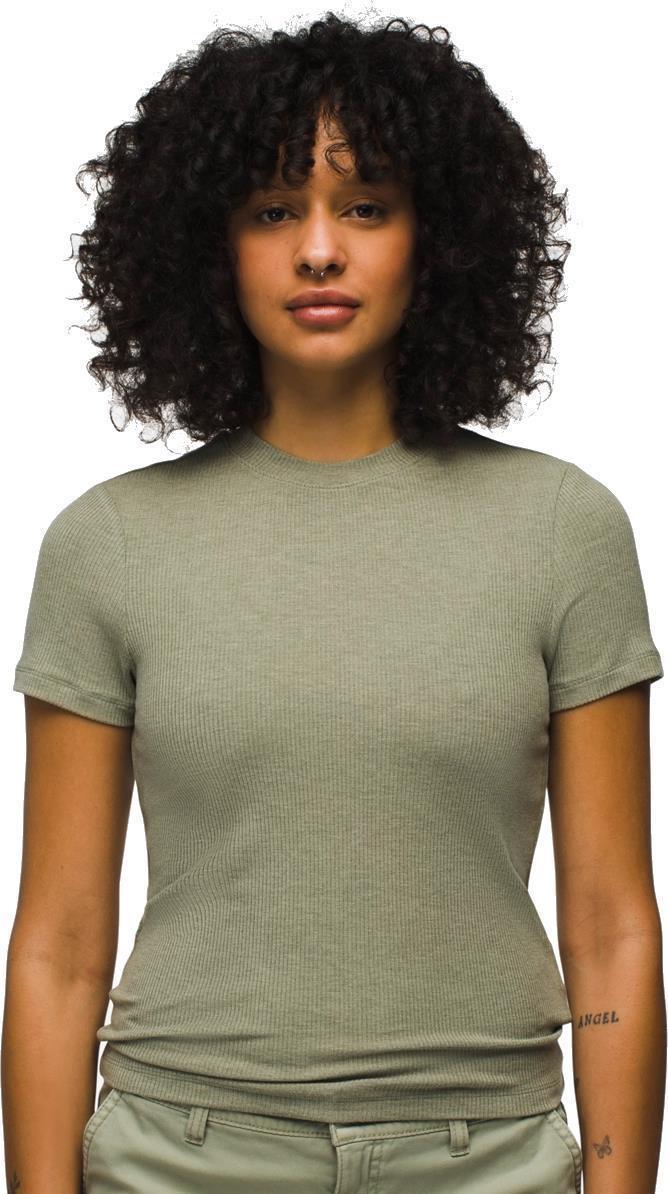 Foundation Rib Tee - Womens - Juniper Green Heather 2