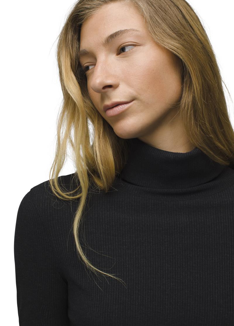 Foundation Rib Turtleneck - Womens - Black Heather 4