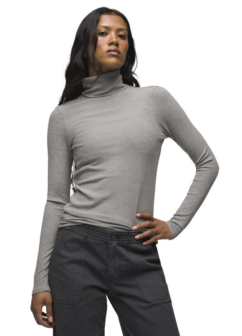 Foundation Rib Turtleneck - Womens - Heather Grey 2