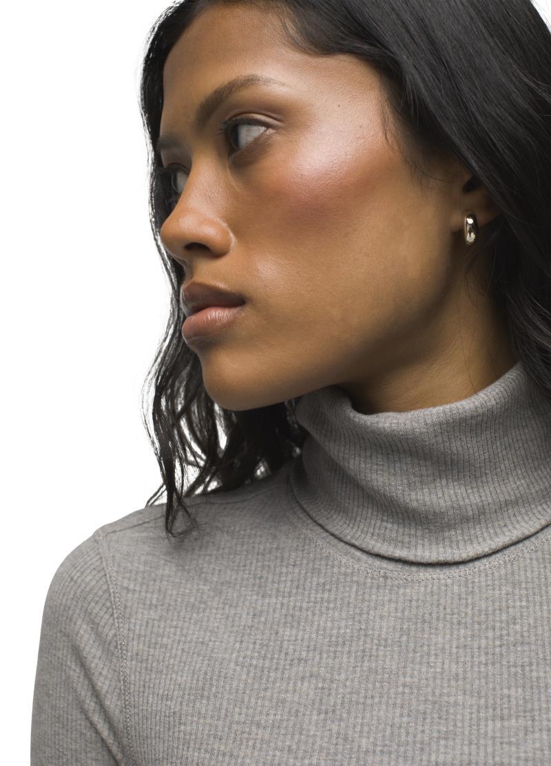 Foundation Rib Turtleneck - Womens - Heather Grey 4