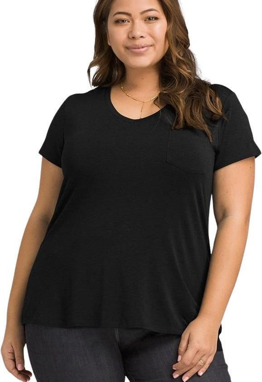Foundation SS V-Neck Plus - Womens - black 1