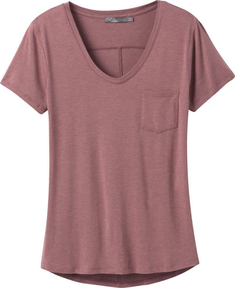 Foundation SS V-Neck Plus - Womens - dark mauve heather 1