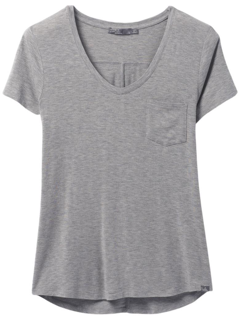 Foundation SS V-Neck - Womens - heather grey 1