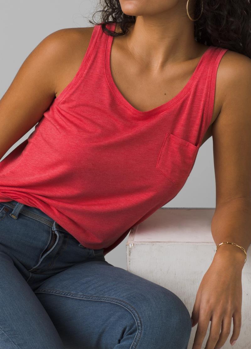 Foundation Scoop Neck Tank - Womens - Papaya Heather 2