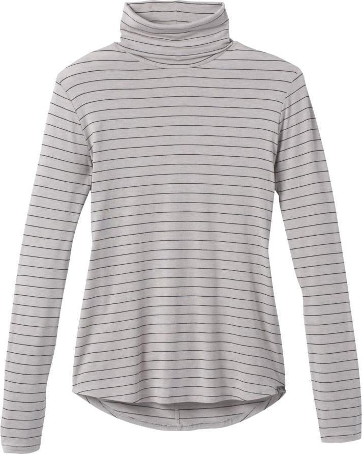 Foundation Turtleneck - Womens - Light Grey Heather Stripe 1