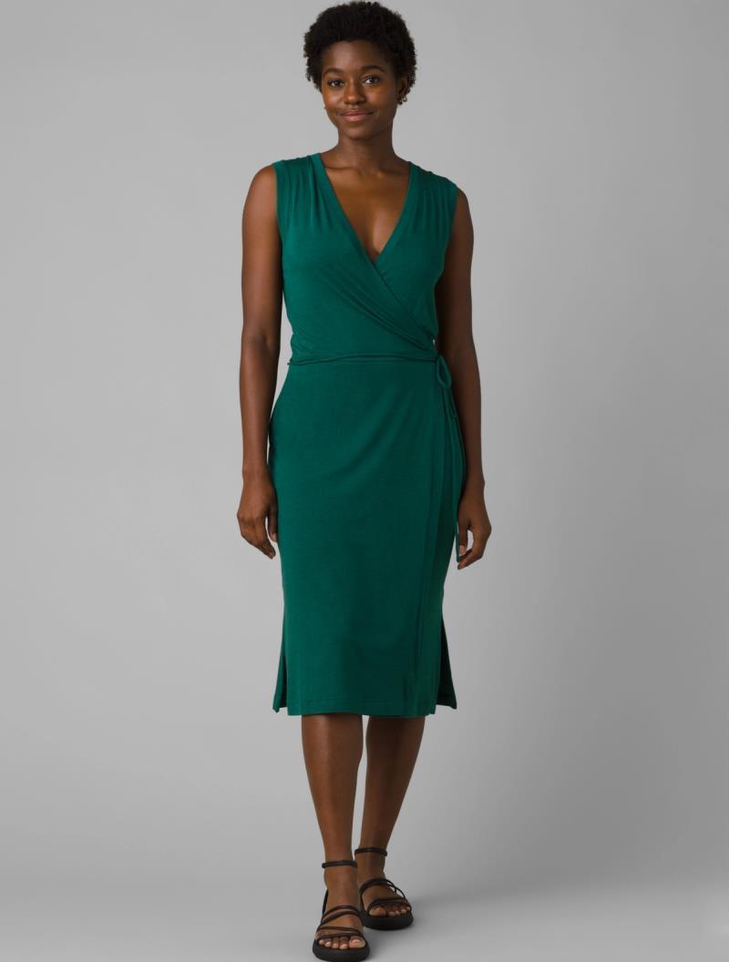 Foundation Wrap Dress - deep pine heather 1