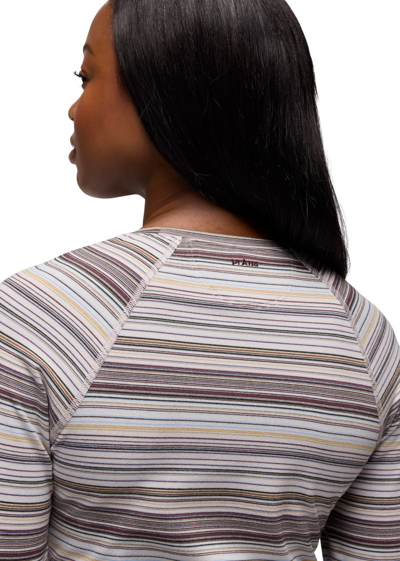 Heavana LS - Womens - almond microstripe 1