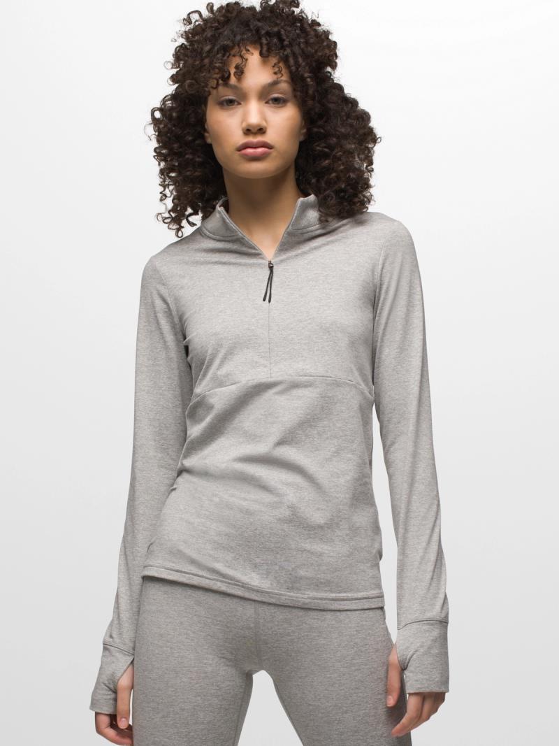 Ice Flow Half Zip - Womens - Heather Grey 2