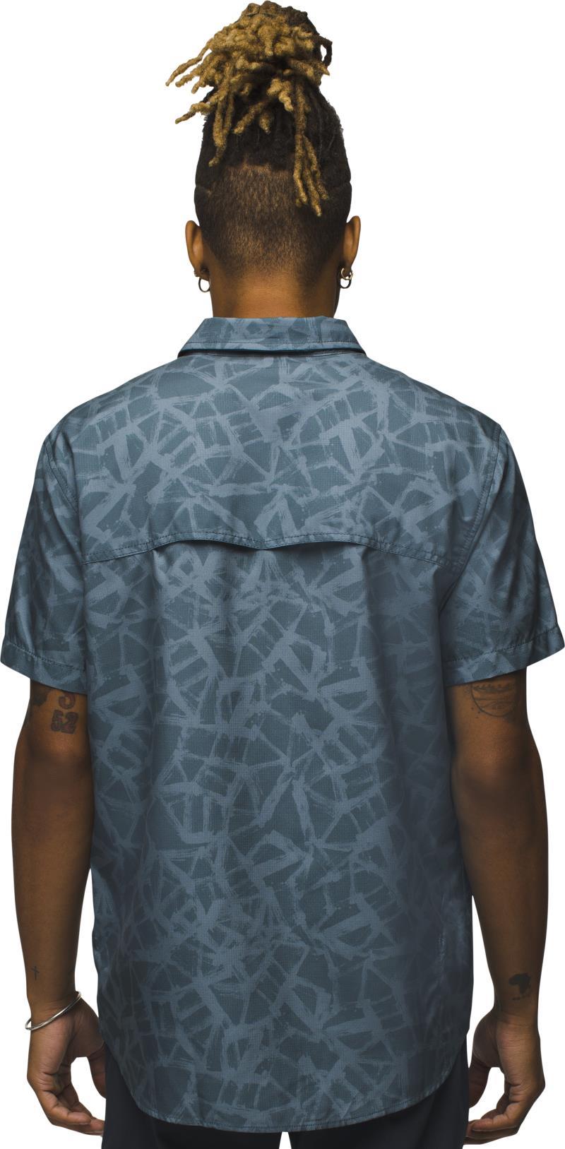 Lost Sol Printed SS Shirt - Mens - Grey Blue Cracked Earth 3